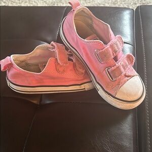 Vibrant Pink Kids Converse Sneakers with Velcro Straps